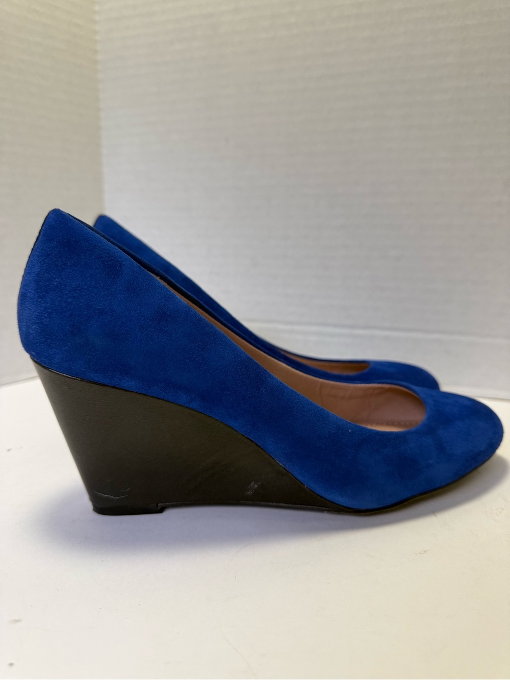 Vince Camuto Blue Suede Wedge Pumps